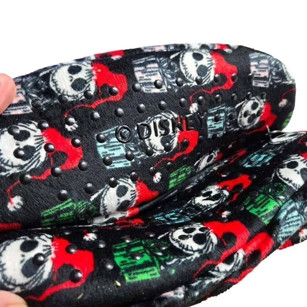 Nightmare Before Christmas Slippers Disney Woman's Size 7-9.5 Fuzzy Baba Sherpa